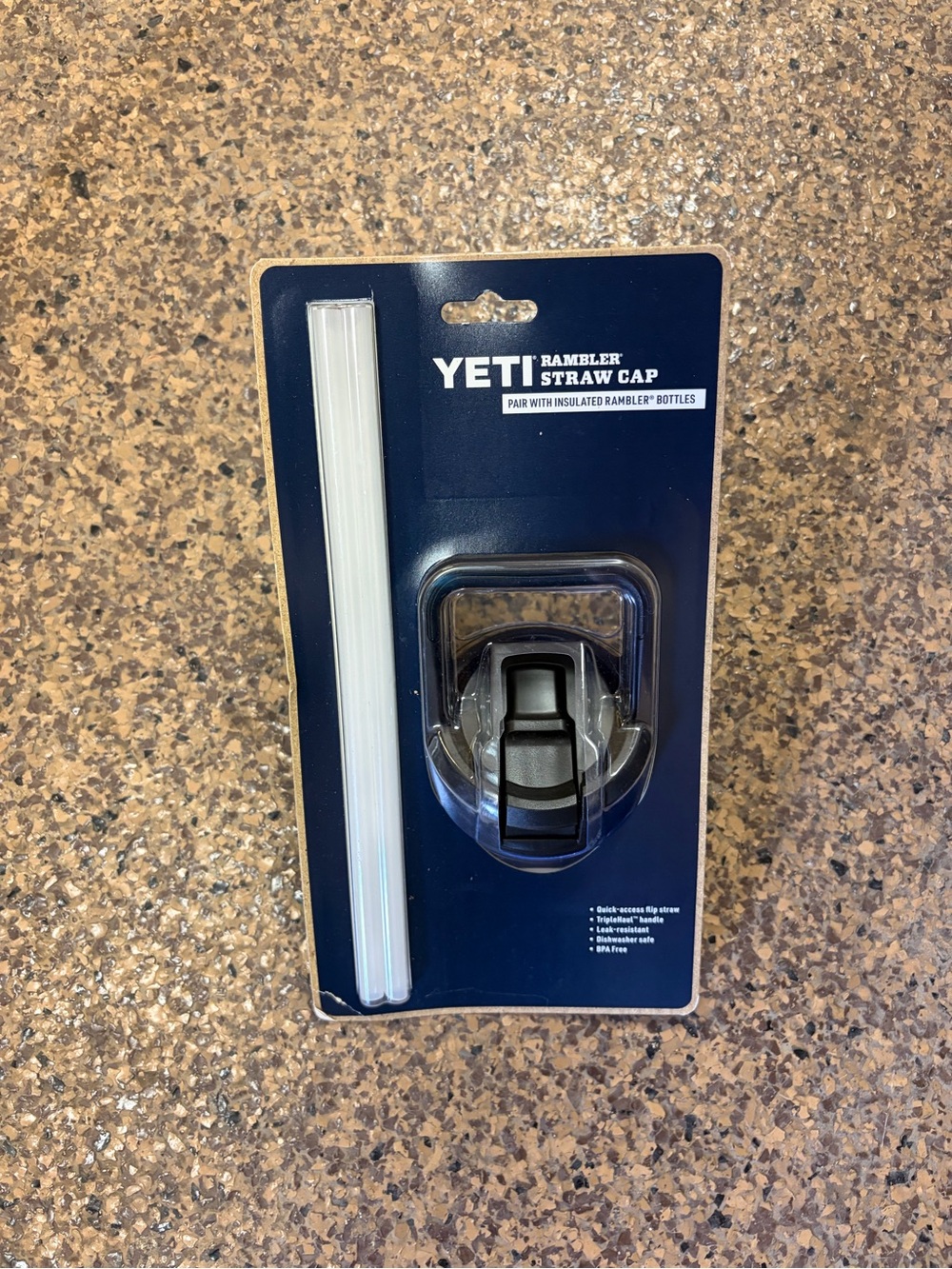 NEW YETI Rambler Bottle Straw Cap + 2 Straws Black